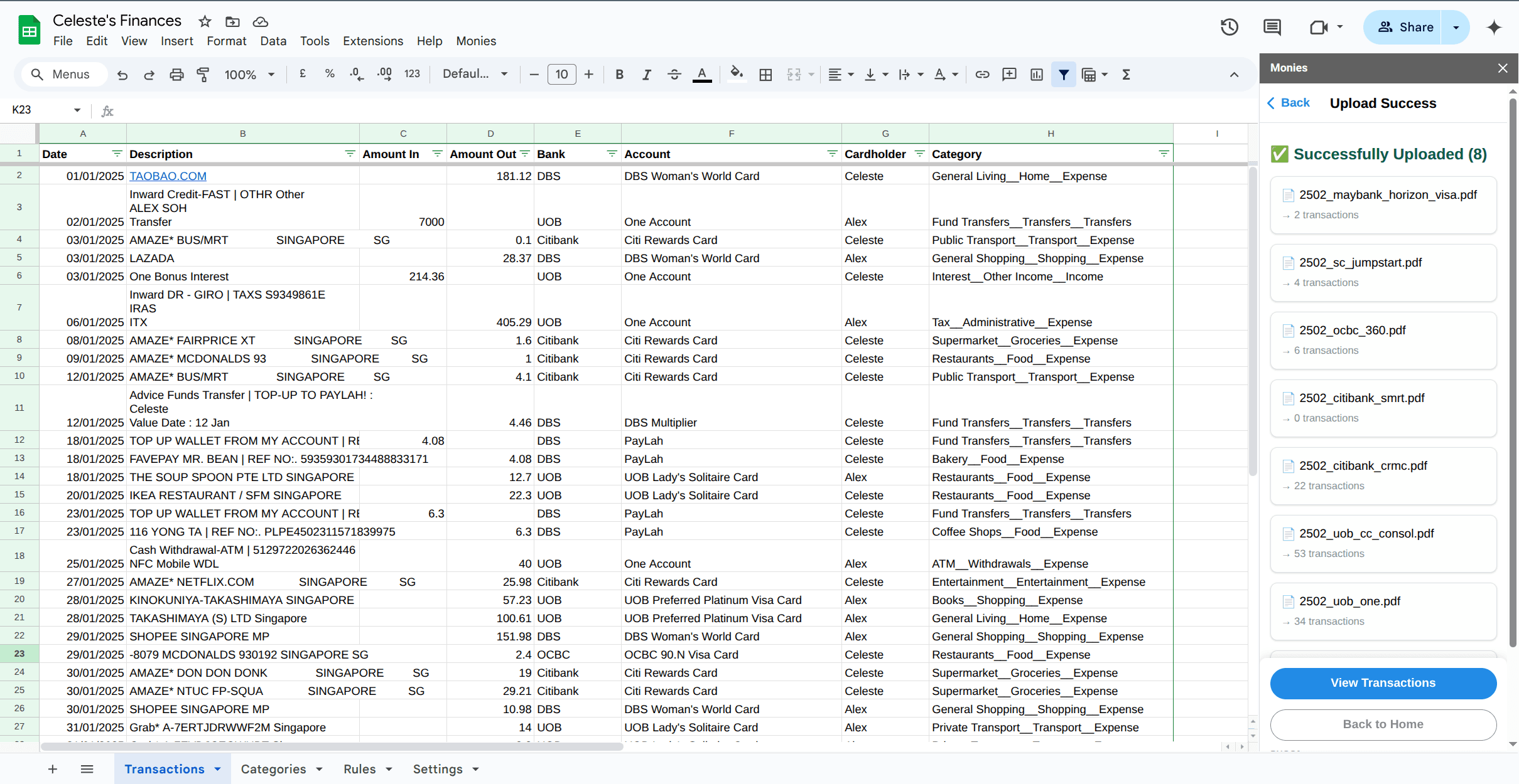 Security flow: PDF upload → processing → deletion → Google Sheet